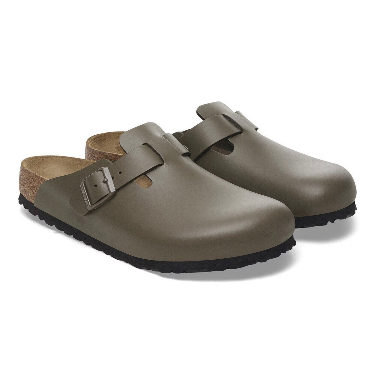 Birkenstock Boston leather concrete gray