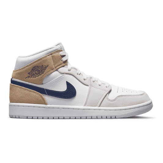 נעלי Air Jordan 1 Mid Tan Suede מקוריות בעיצוב אופנתי עכשווי לקידום אתר