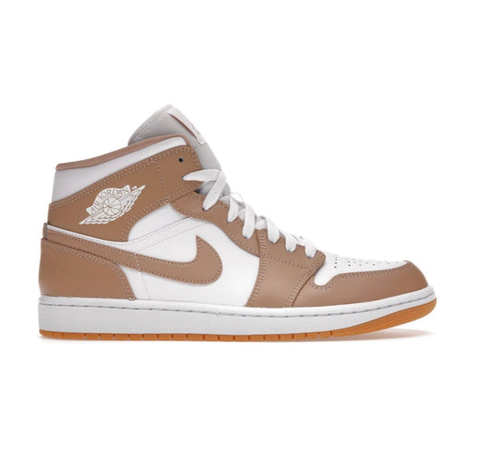 נעלי Air Jordan 1 Mid Tan Gum מקוריות בעיצוב אופנתי עכשווי לקידום אתר