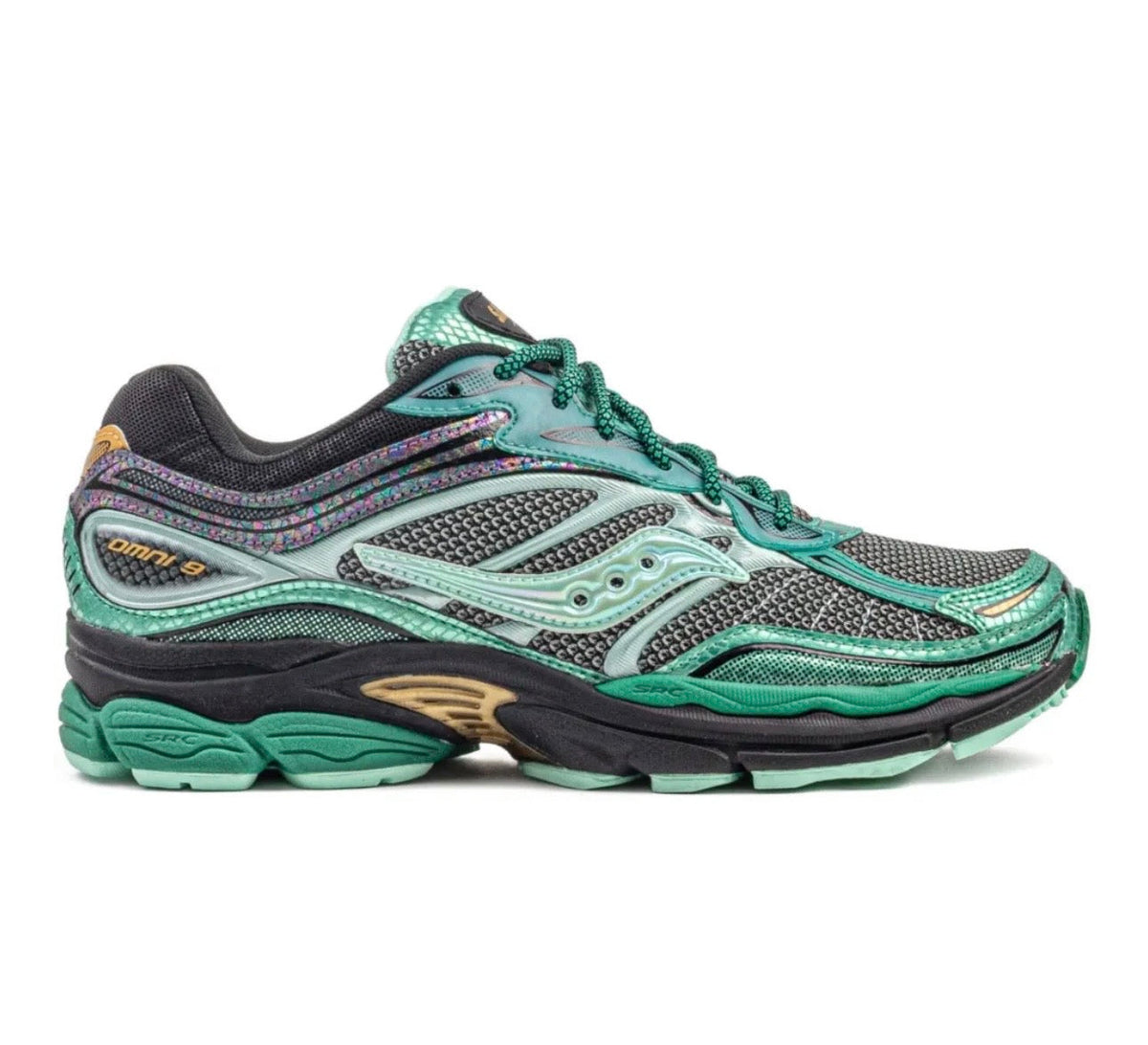 נעלי Saucony Omni 9 Metallic Green מקוריות בעיצוב אופנתי עכשווי לקידום אתר