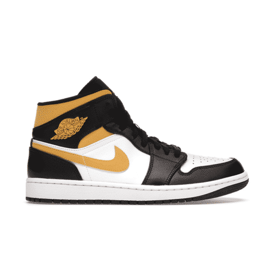 נעלי Air Jordan 1 Mid White Pollen Black מקוריות בעיצוב אופנתי עכשווי לקידום אתר