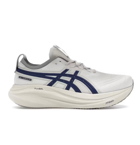 נעלי Asics Nimbus 27 White Blue מקוריות בעיצוב אופנתי עכשווי לקידום אתר