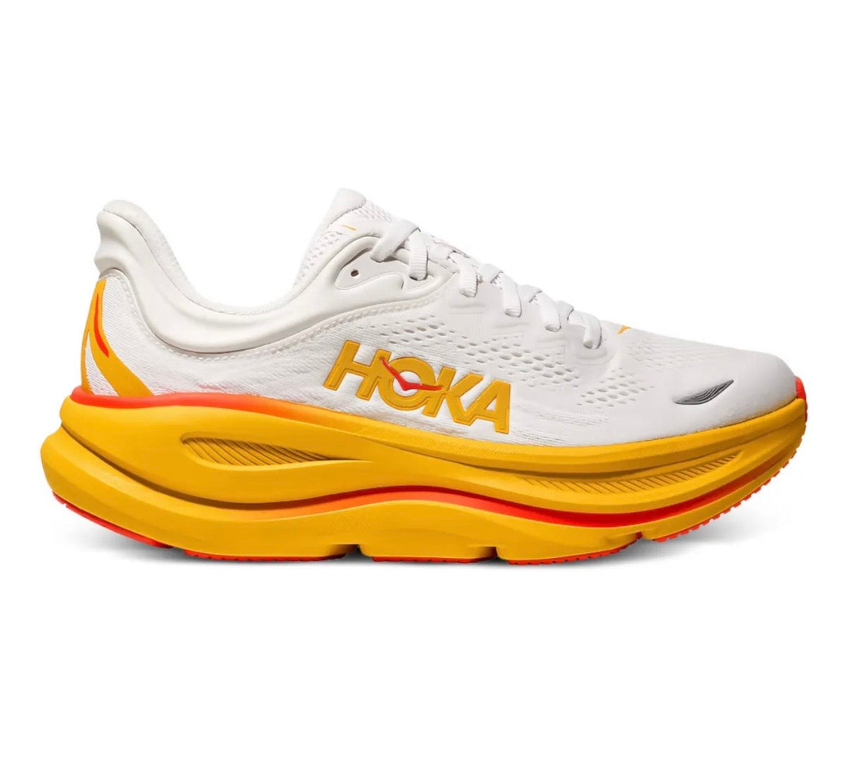 נעלי Hoka Bondi 9 White Yellow Red מקוריות בעיצוב אופנתי עכשווי לקידום אתר
