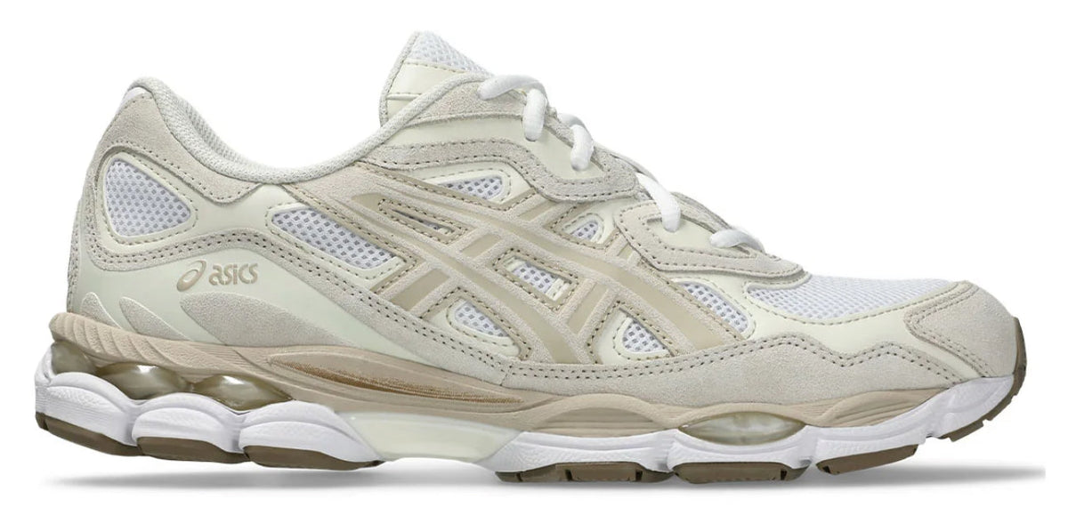 ASICS GEL NYC white feather green grey מידות 42.5/42