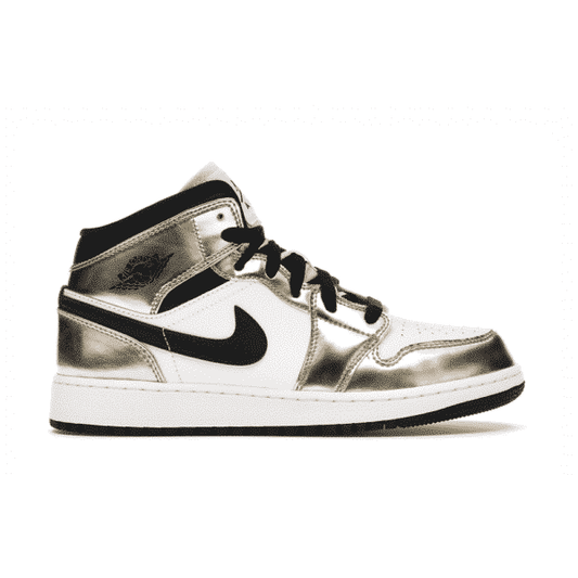 נעלי Air Jordan 1 Mid Metallic Gold Black מקוריות בעיצוב אופנתי עכשווי לקידום אתר